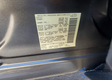 2017 Nissan Titan Xd S z USA, uszkodzony, nr VIN 1N6BA1F37HN573213